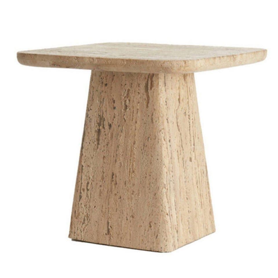 Light & Living Beistelltisch Beistelltisch Kepami Travertin Marmor Sand (45x42cm)
