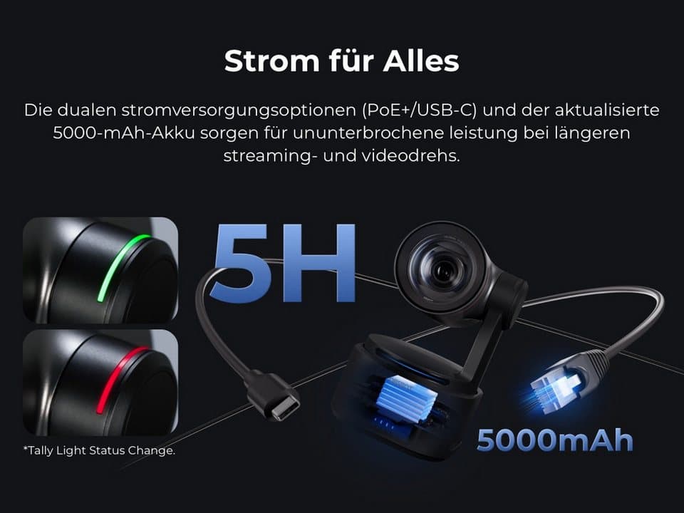 OBSBOT Tail 2 Camcorder (WLAN (Wi-Fi), Bluetooth, LAN (Ethernet), 5x opt. Zoom) - Thumbnail 13