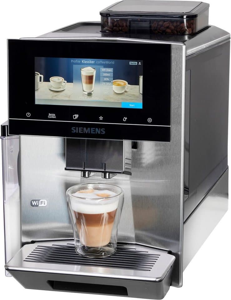 SIEMENS Kaffeevollautomat EQ900 TQ903D43, intuitives 6,8" TFT-Display, Geräuschreduzierung, App-Steuerung, Barista-Modus, AromaSelect, 3 Profile, edelstahl - Thumbnail 9