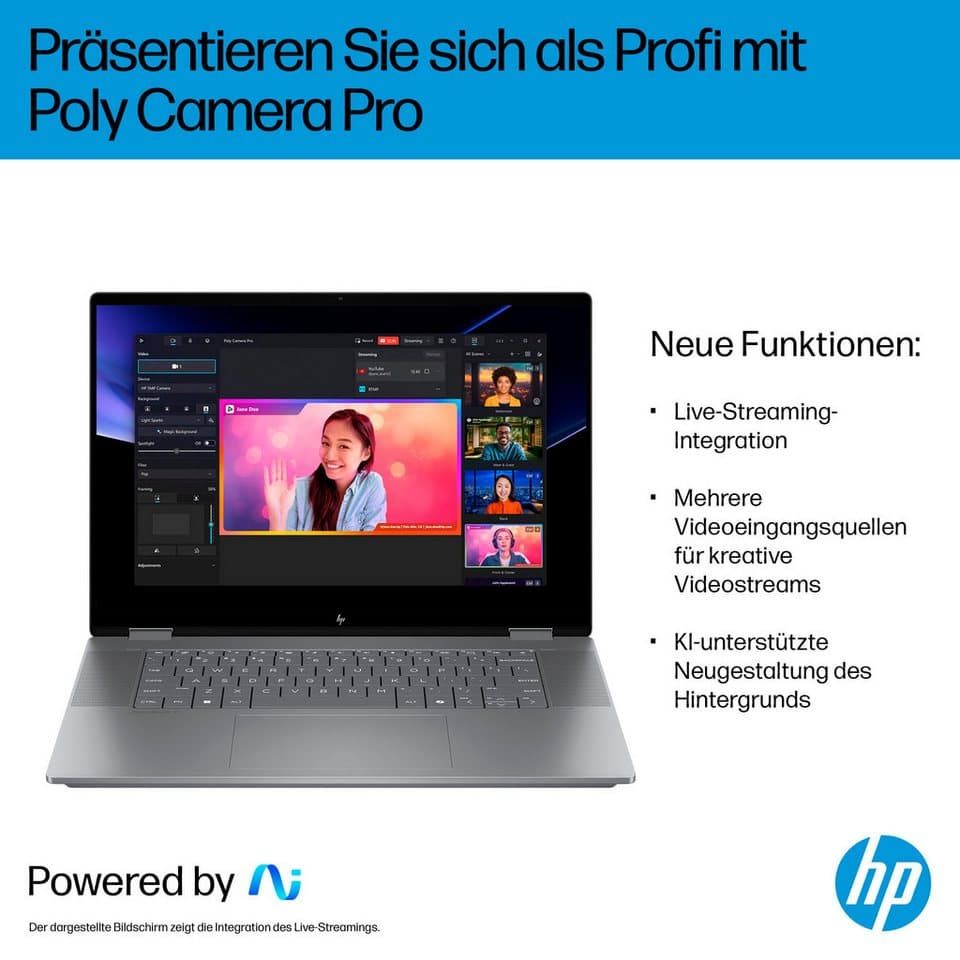 HP OmniBook X Flip 16-a0252ng Convertible Notebook (40,64 cm/16 Zoll, AMD Ryzen™ AI 5 340, Radeon, 16 GB, 1000 GB SSD) - Thumbnail 11