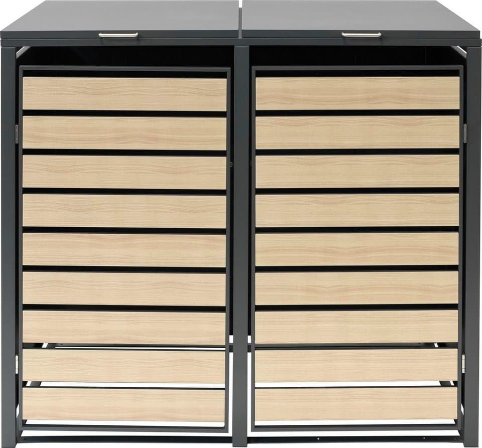 WESTMANN Mülltonnenbox für 2 Mülltonnen à 240 l, HxBxT: 116x132x80cm, mit Gasdruckfedern und Deckeldämpfern - Bild 1