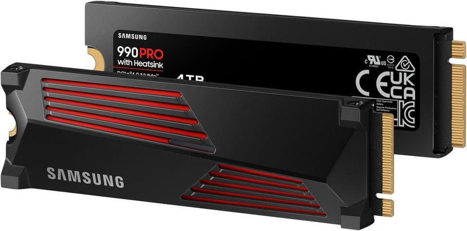 Samsung 990 PRO Heatsink interne SSD (4000 GB) 2,5" 7450 MB/S Lesegeschwindigkeit, 6900 MB/S Schreibgeschwindigkeit
