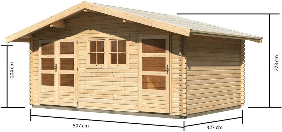 Karibu Gartenhaus Lagor 2, BxT: 507x327 cm, 38mm, 2 Raumhaus aus hochwertiger nordischer Fichte - Thumbnail 8