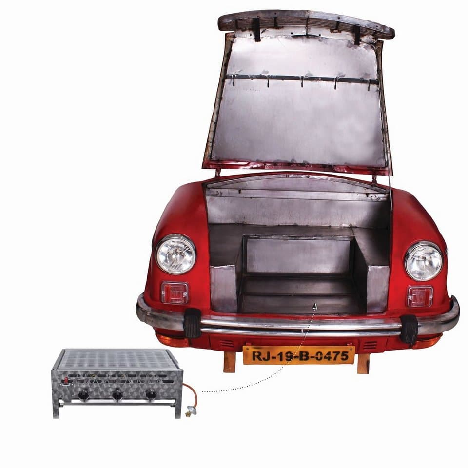SIT Möbelblende (2 St), Recycelte Auto-Front, innen mit einem Edelstahl-Gasgrill - Thumbnail 5