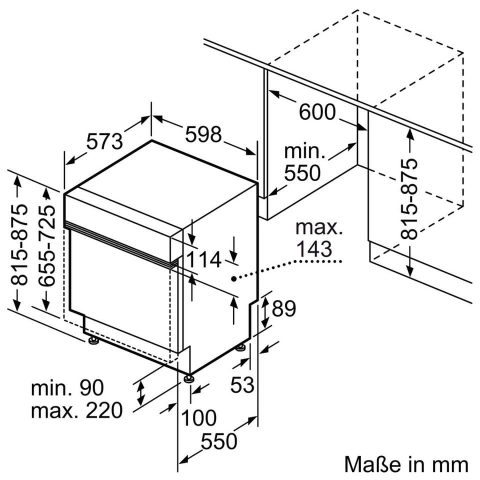 SIEMENS teilintegrierbarer Geschirrspüler iQ300 SN53ES28AE, 13 Maßgedecke, Made in Germany, flexible Körbe & Schubladen, Spülturbo varioSpeed - Thumbnail 10