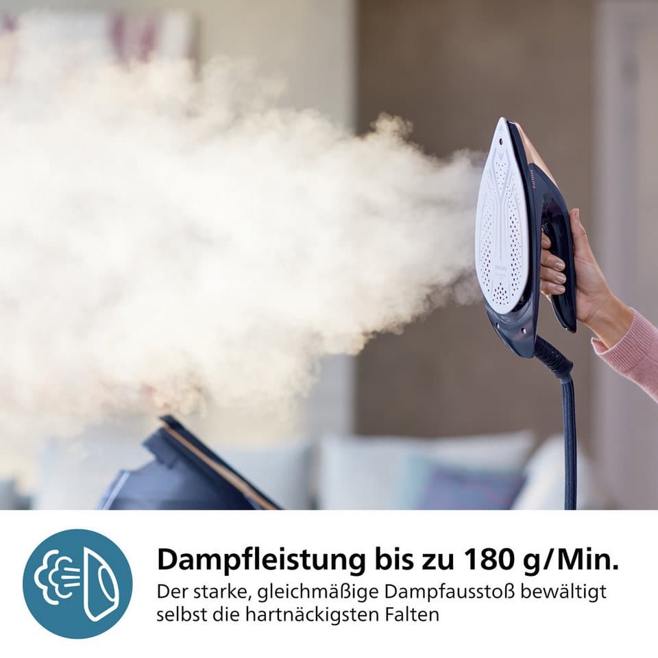 Philips Dampfbügelstation PSG9030/20 PerfectCare 9000 Series, 1800 ml Wassertank, ActiveSense Technologie, SteamGlide Elite Bügelsohle, 720 gr Dampfstoß - Thumbnail 4