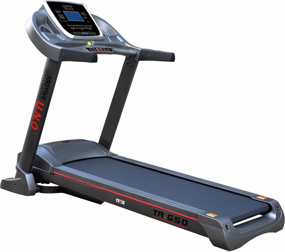 MOTIVE FITNESS by U.N.O. Laufband TR 650 (mit/ohne Unterlegmatte) (mit Soft-Motion-Foldsystem), bis max. 24 km/h, klappbar, 120 kg max. Benutzergewicht