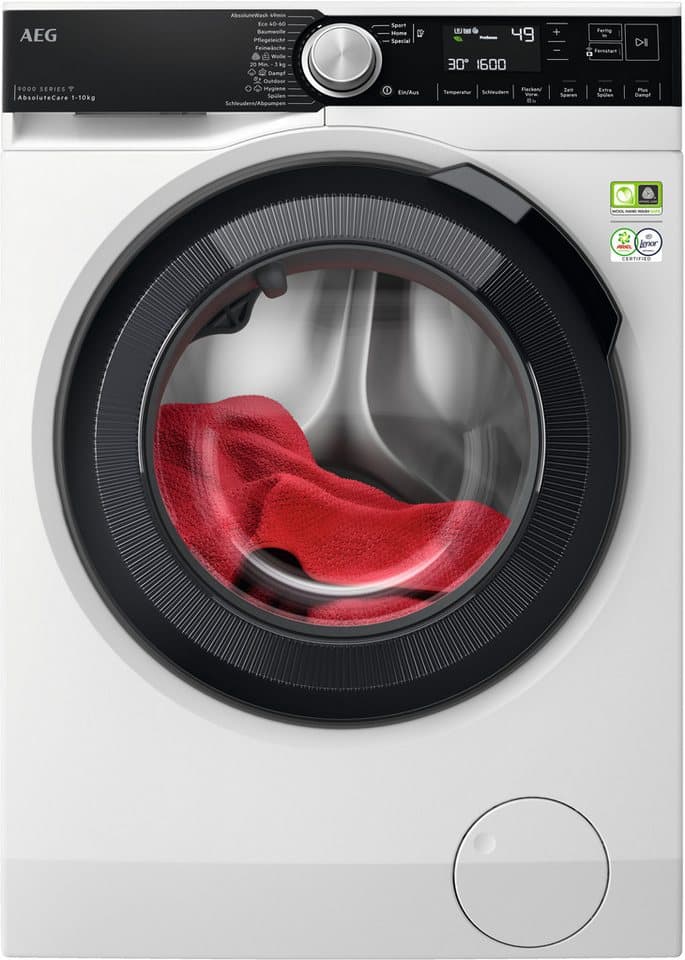 AEG Waschmaschine 9000 AbsoluteCare® LR9W80600 914501216, 10 kg, 1600 U/min, SoftWater: Schützt Farbe und Form durch enthärtetes Wasser bei 30°C