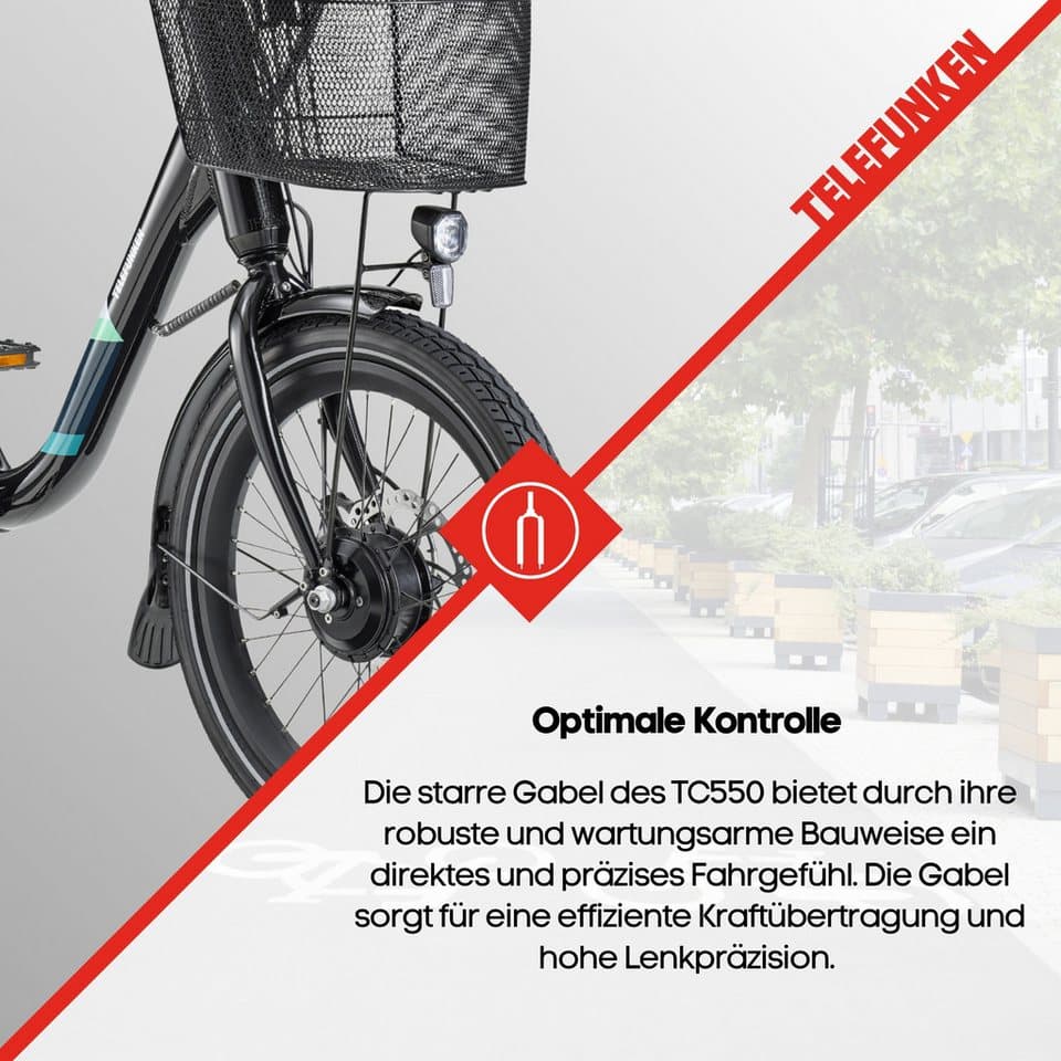 Telefunken E-Bike Dreirad TC550, 3 Gang Shimano Nexus Schaltwerk, Nabenschaltung, Frontmotor, 536,5 Wh, tiefer Einstieg, Pedelec, inkl. Einkaufskorb - Thumbnail 8