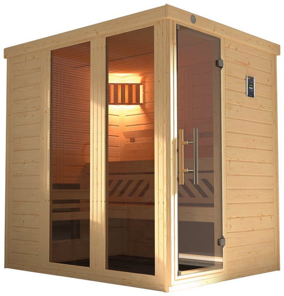 weka Sauna Kemi Panorama, BxTxH: 162 x 193 x 200 cm, 45 mm, 7,5 kW Ofen mit ext. Steuerung - Thumbnail 2