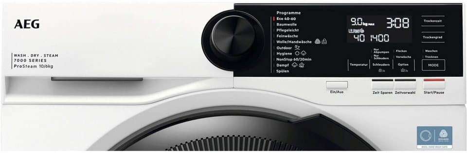 AEG Waschtrockner 7000 ProSteam® LWR7F65605, 10 kg, 6 kg, 1600 U/min, ProSteam®: Auffrischen mit Dampf statt Waschen und 96 % Wasser sparen - Thumbnail 2