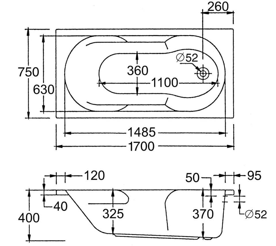 OTTOFOND Whirlpool-Badewanne Julia, (Komplett-Set, 1-tlg), Typ 3, chrom - Thumbnail 3