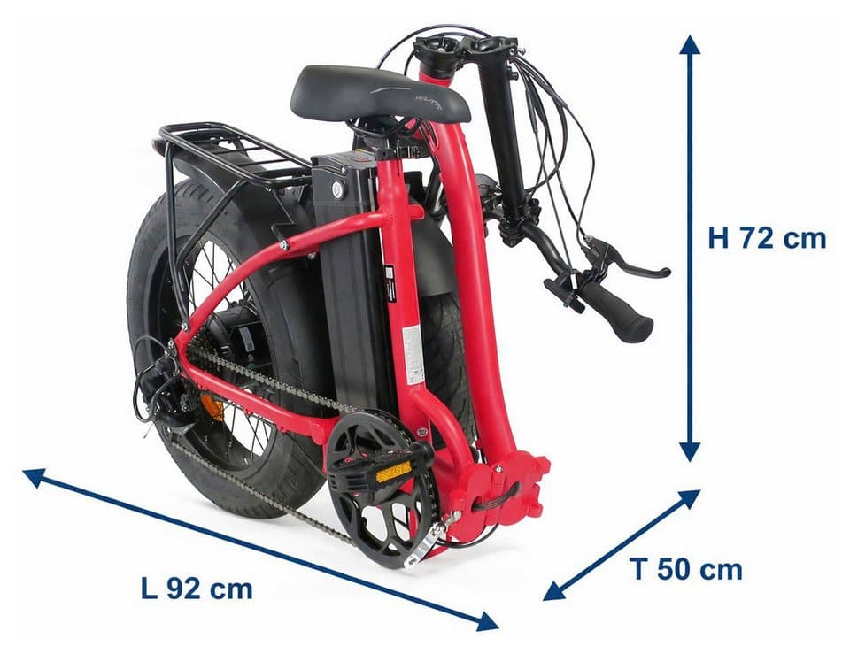 LLobe E-Bike Faltrad Elektro Faltrad 20" Terrain rot, 7 Gang Shimano Tourney Schaltwerk, Kettenschaltung, Heckmotor, 468 Wh - Thumbnail 14