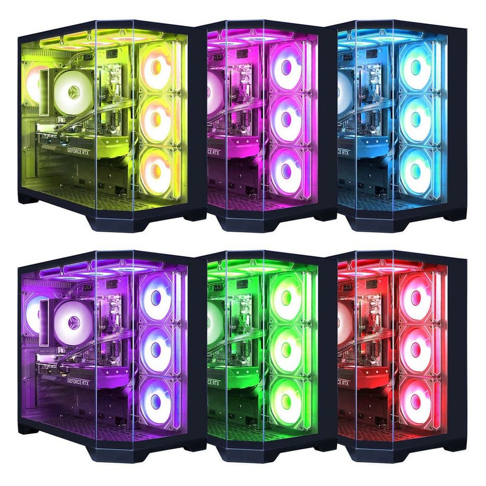 GAMEMAX MegaDeal HYPE-A BK 2577 AMD Ryzen 5 7500F RTX 5060 32GB DDR5 1TB SSD PC-Komplettsystem (27", AMD Ryzen 5 7500F, RTX 5060, 32 GB RAM, 1000 GB SSD, Windows 11 + MSI PRO MP273A LED-Monitor, 69cm (27) - Thumbnail 5