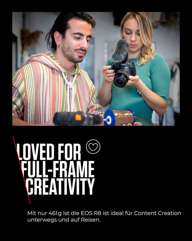 Canon EOS R8 + RF 24-50mm F4.5-6.3 IS STM Kit Systemkamera (RF 24-50mm F4.5-6.3 IS STM, 24,2 MP, Bluetooth, WLAN, verfügbar ab 17.04.23) - Thumbnail 12
