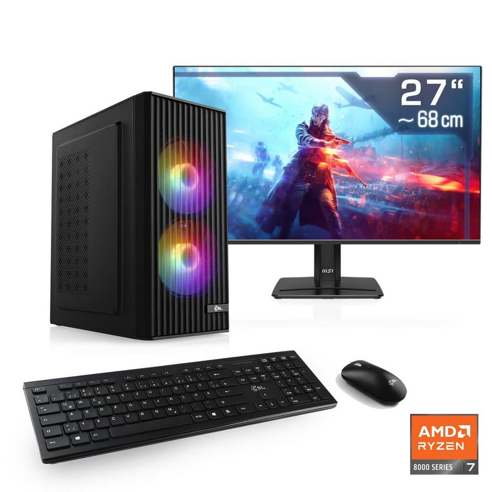 CSL Spectrum V25283 PC-Komplettsystem (27", AMD Ryzen 7 8700F, GeForce RTX 3050, 16 GB RAM, 1000 GB SSD) - Bild 1