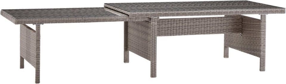 KONIFERA Garten-Essgruppe Monaco, (Set, 31-tlg., 10x Sessel, 1xTisch 200-366x100x75,5cm, inkl. Auflagen, Polyrattan,Alu), Rückenlehne verstellbar, Tischplatte aus 5mm starkem Sicherheitsglas - Thumbnail 6