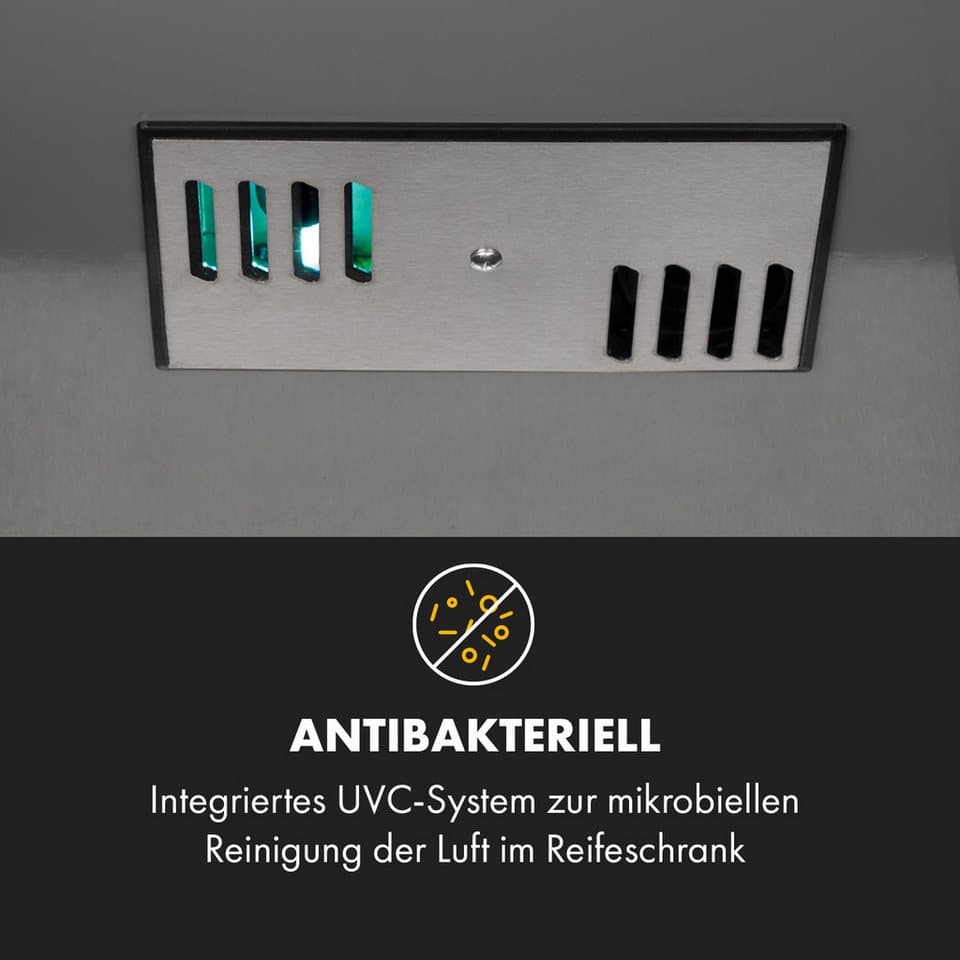 Klarstein Reifeschrank Steakhouse Pro, 98 l, Elektrische Fleischkühlschrank LED Touch Kühlen 98 L - Thumbnail 6