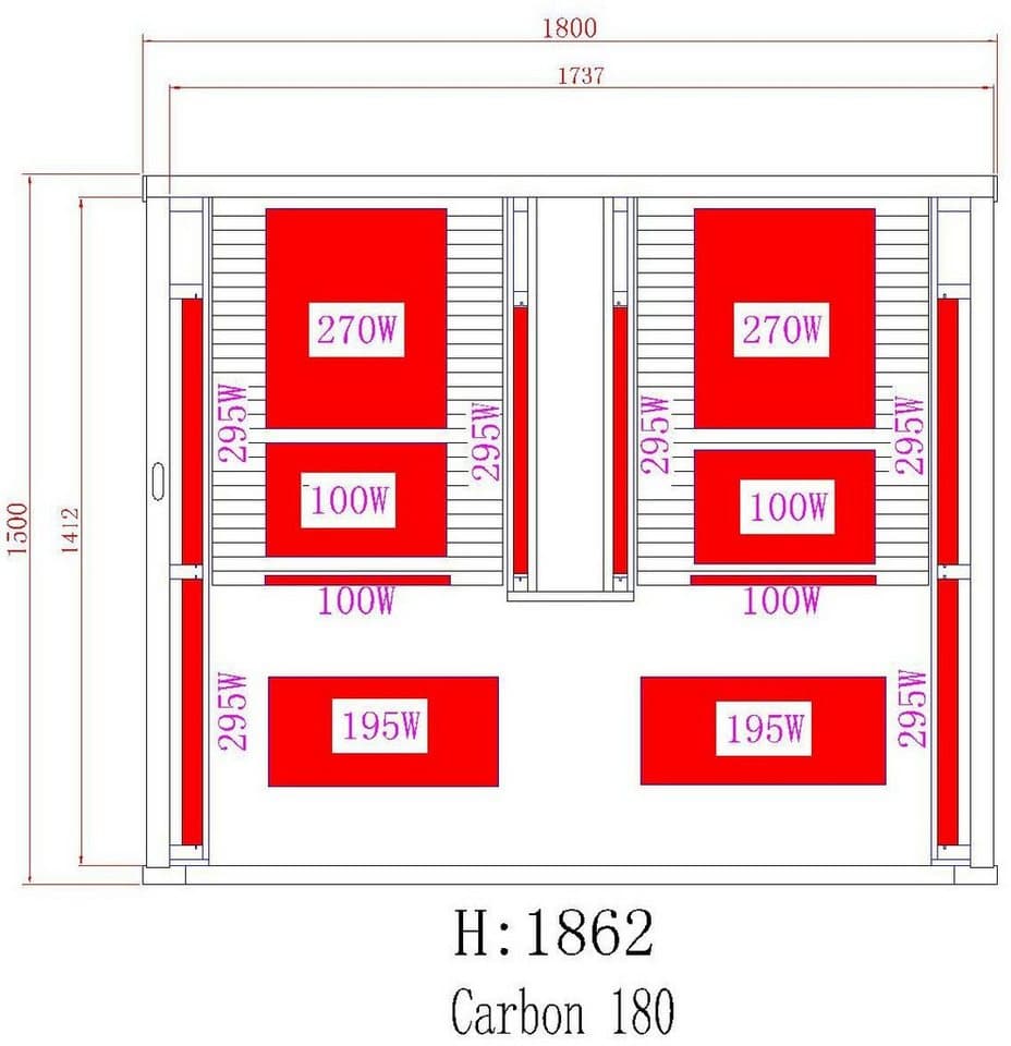 Sanotechnik Infrarotkabine CARBON 2, BxTxH: 150 x 180 x 195 cm, für 2 Personen - Thumbnail 5