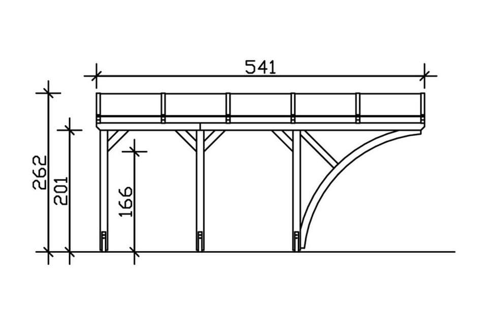 Skanholz Anlehncarport Eifel, BxT: 300x541 cm, 213 cm Einfahrtshöhe - Thumbnail 4