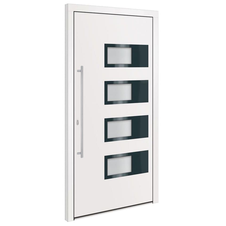 vidaXL Haustür Haustür Weiß 100x200 cm Aluminium und PVC (1-St)