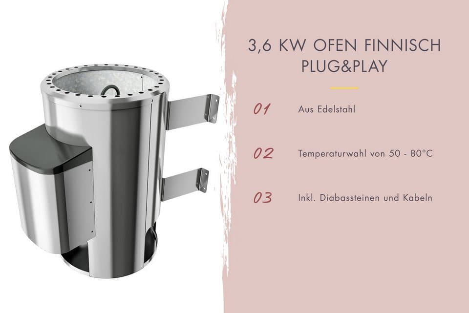 Karibu Sauna Vivi 1, BxTxH: 155 x 122 x 198 cm, 68 mm, (Set) - Thumbnail 2