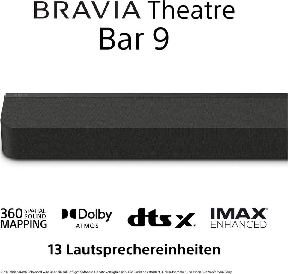 Sony BRAVIA HT-A9000 Theatre Bar 9 Soundbar (Bluetooth, 90 W, Dolby Atmos Soundbar,13 Lautsprecher, Wi-Fi,360 Spatial Sound Mapping) - Thumbnail 11