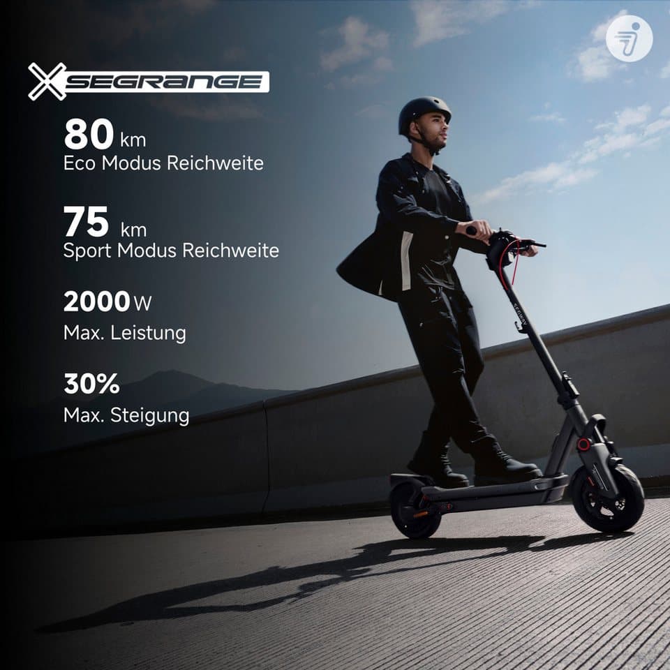Segway E-Scooter MAX G3 D, 20 km/h, (130 kg Tragfähigkeit, Smart Display, 11-Zoll Reifen, IPX6), mit Straßenzulassung, 80 km Eco Modus Reichweite, Ladezeit 3,5h - Thumbnail 4