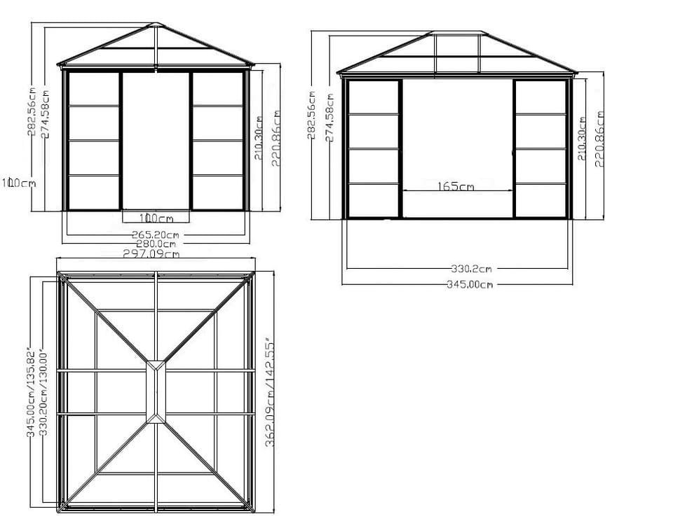 Sojag Pavillon Castel 10x12, mit 4 Seitenteilen, (Set), BxT: 297x362 cm, inkl. Sonnensegel - Thumbnail 12