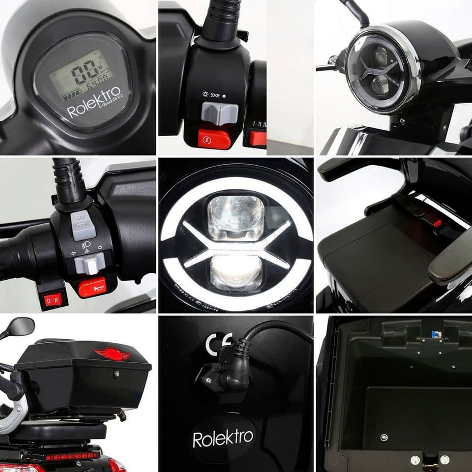 Rolektro Elektromobil Rolektro E-Quad 25 V.2, Blei-Gel-Akku, 1000 W, 25 km/h, (mit Topcase) - Thumbnail 8