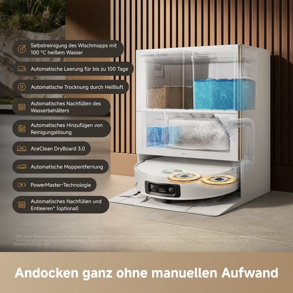 Dreame Saugroboter X60 Pro Ultra Complete, 600 W, ausfahrbahre Wisch-Pads, 40°C-Heißwischen, All-in-One-Basisstation - Thumbnail 10
