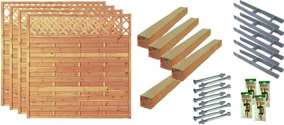 Tetzner & Jentzsch Dichtzaun Memphis 2, (Set), 4 Elemente, LxH: 765x180 cm - Bild 1