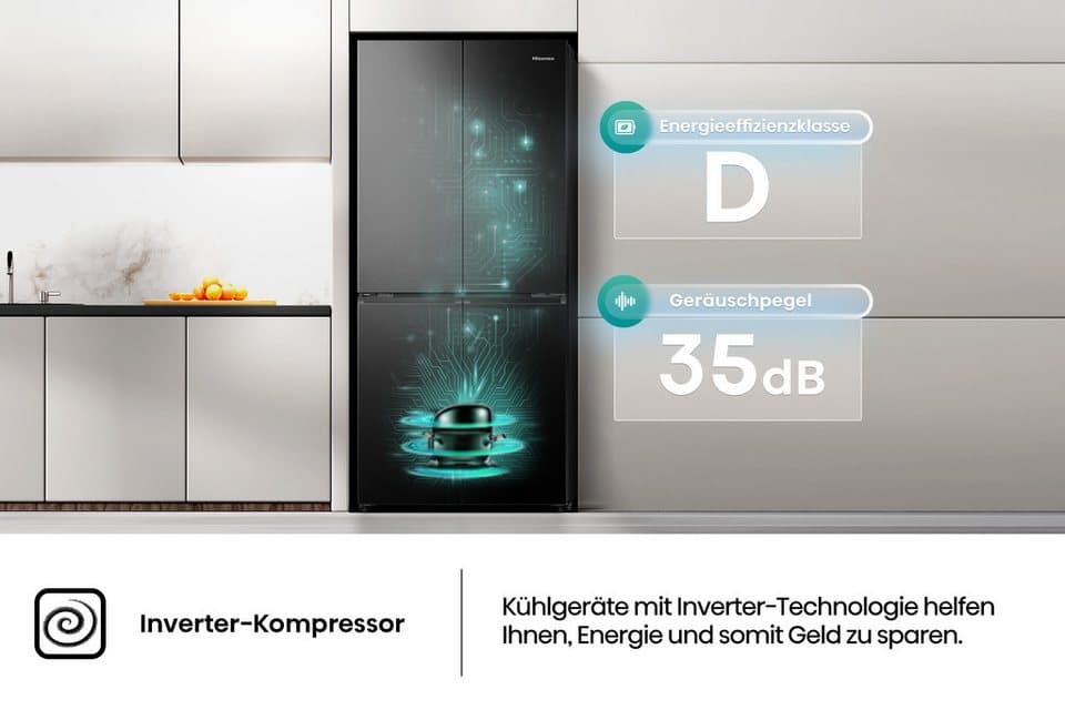 Hisense Multi Door RQ5P470SAFD, 178,5 cm hoch, 79,4 cm breit, MetalCooling Innenwand - Thumbnail 11