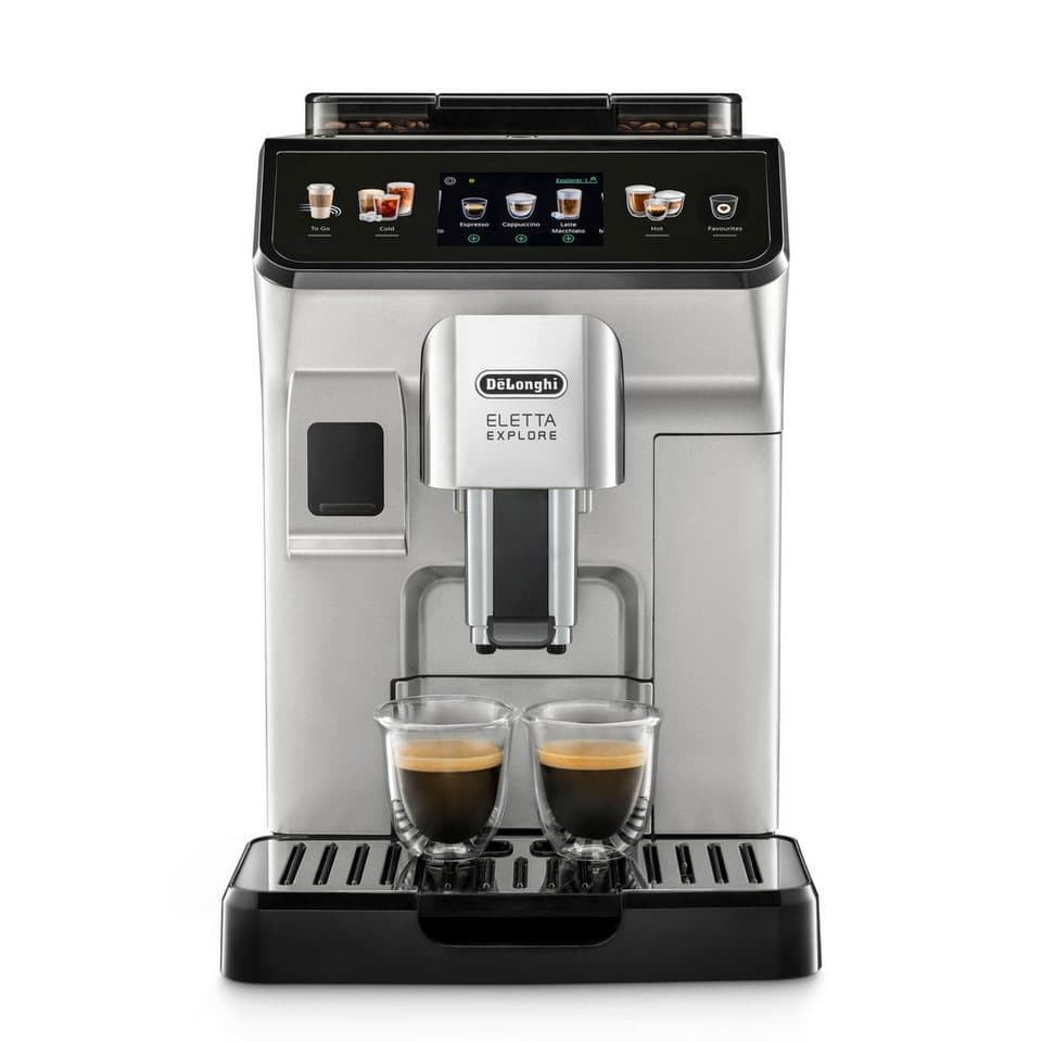 De'Longhi Kaffeevollautomat Eletta Explore ECAM450.55.S - 40 Rezepte, heißer & kalter Milchschaum, 3,5" Touch-Display, herausnehmbare Brühgruppe, einstellbarer Mahlgrad - Thumbnail 2