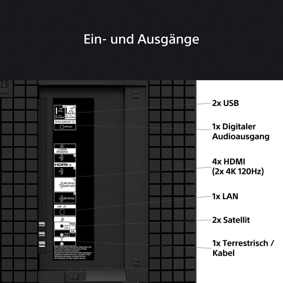 Sony K-65XR80 OLED-Fernseher (164 cm/65 Zoll, 4K Ultra HD, Smart-TV, Google TV, BRAVIA 8, 4K HDR, Dolby Vision, Gaming Funktionen für PlayStation 5) - Thumbnail 5