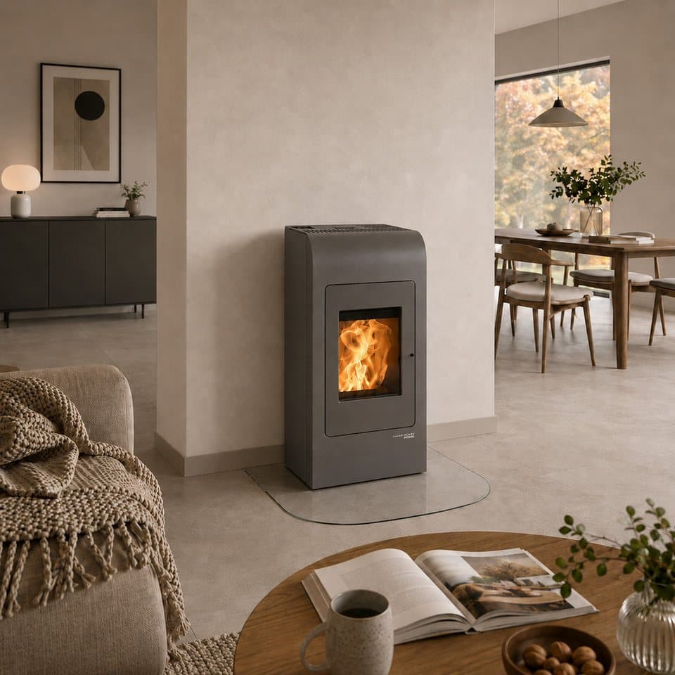 Haas + Sohn Pelletofen HSP 2 MOONLIGHT, Exklusiv, Lieferung bis ins Wohnzimmer, 8,6 kW, Zeitbrand, NEU in der Farbe Moonlight grau - Bild 1