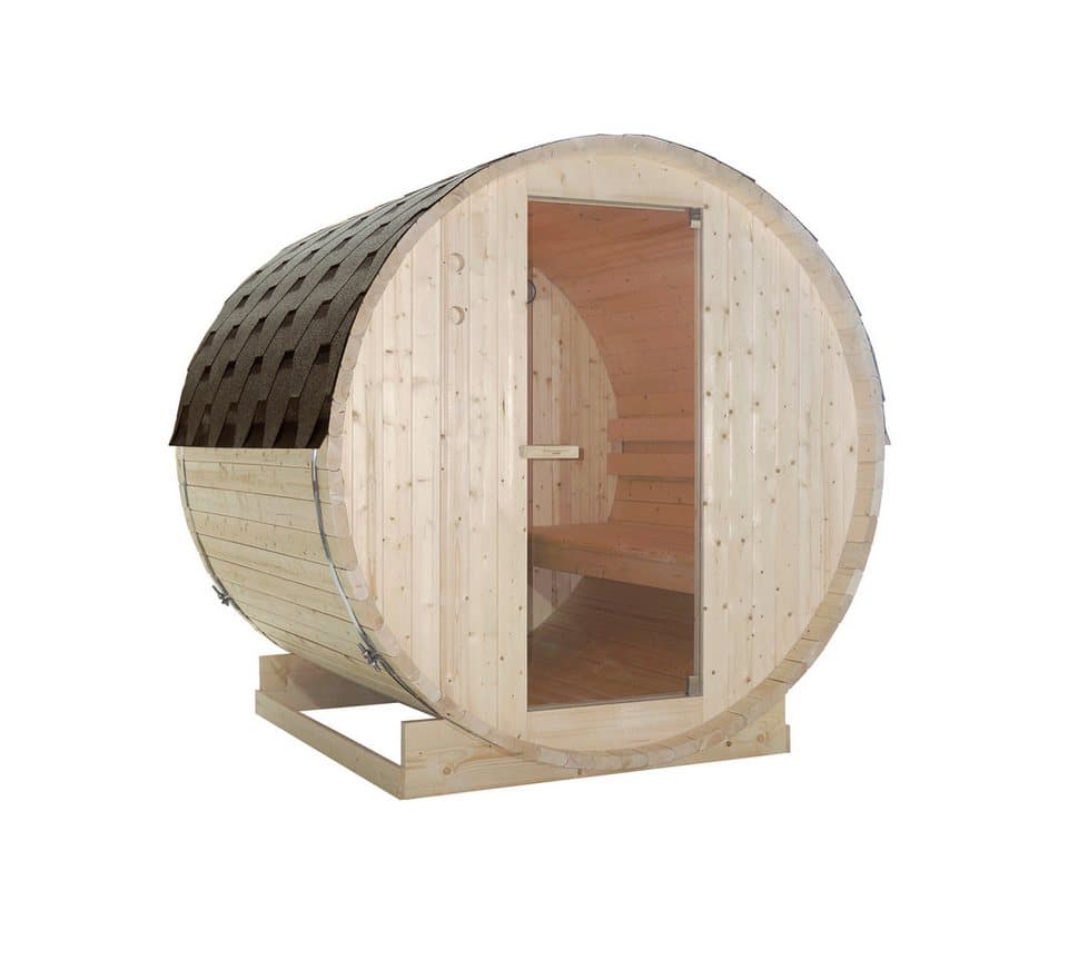 Sanotechnik Fasssauna »TROMSÖ L«, BxTxH: 189 x 180 x 191,5 cm, 3,8 mm, geeignet für 4 Personen, Fichetnholz - Thumbnail 2