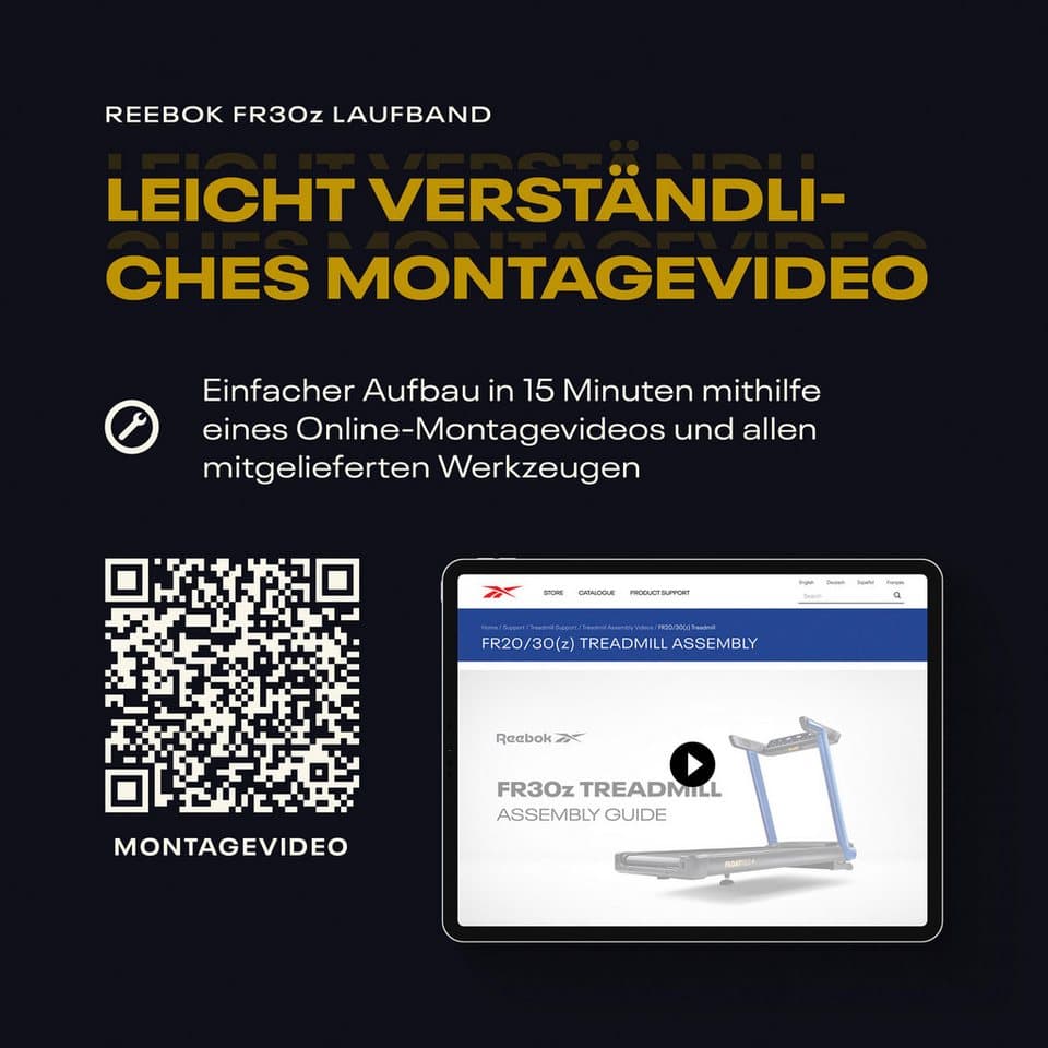 Reebok Laufband FR30z Floatride (mit integriertem Ventilator und Tablet-Halterung, Bluetooth), bis max. 20 km/h, mit Steigung, 150 kg max. Benutzergewicht - Thumbnail 21