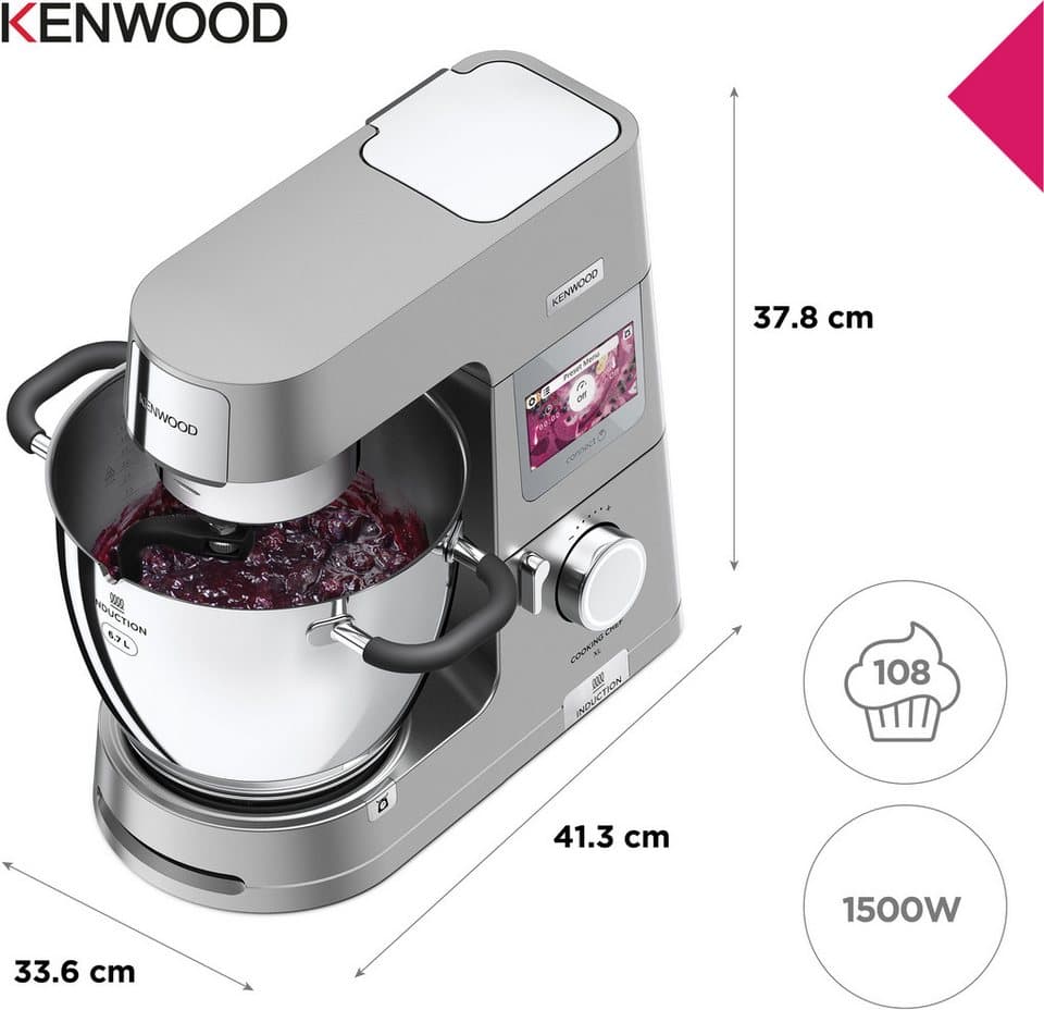 KENWOOD Küchenmaschine mit Kochfunktion Cooking Chef XL KCL95.424SI, 1500 W, 6,7 l Schüssel, mit integrierter Waage und umfangreichem Zubehör - Thumbnail 9