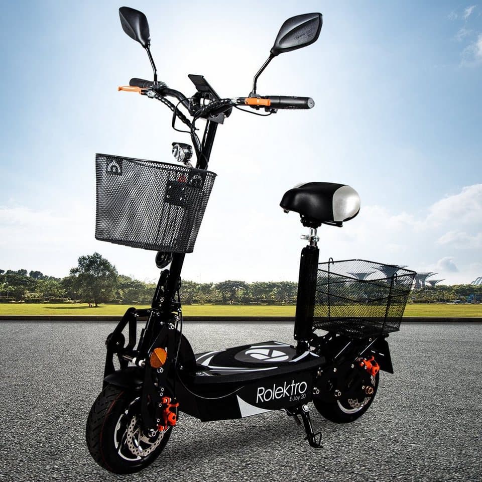 Rolektro E-Mofaroller E-Joy 20, Schwarz, 36V-12AH Blei-Gel Akku, 500 Watt, 20 km/h, bis zu 30 km Reichweite - Thumbnail 2