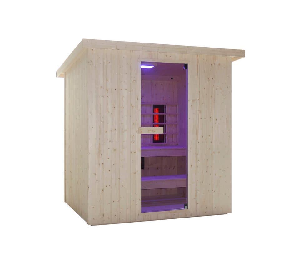 Sanotechnik Sauna »LAHTI« Außensauna mit Infrarotkabine, BxTxH: 198 x 181,5 x 200,2 cm, 4,4 mm, geeignet für 6 Personen, Fichetnholz - Thumbnail 6