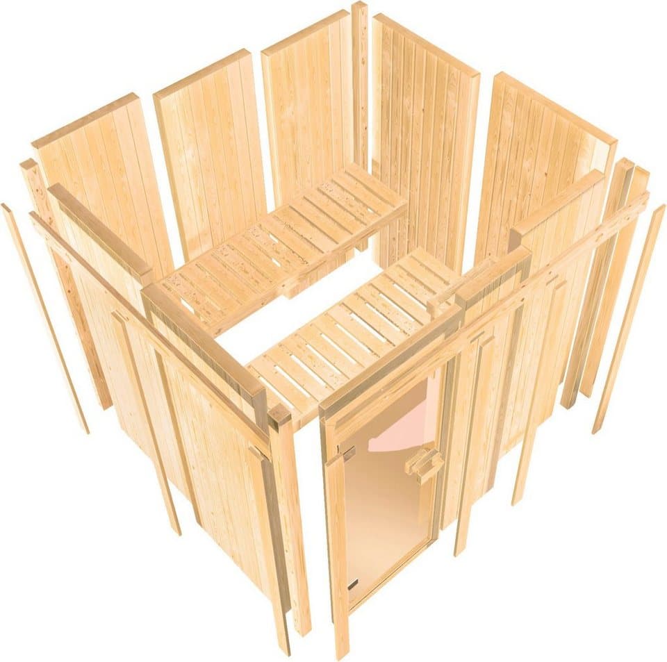 welltime Sauna Artja, BxTxH: 216 x 234 x 198 cm, 68 mm, (Set) Ofen 9 kW integr. Strg - Thumbnail 10