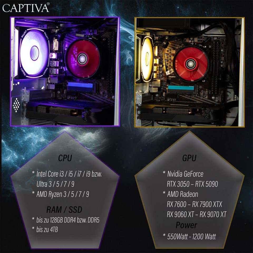 CAPTIVA Power Starter R84-354 Business-PC (AMD Ryzen 7 5700G, -, 32 GB RAM, 1000 GB SSD, Luftkühlung) - Thumbnail 7