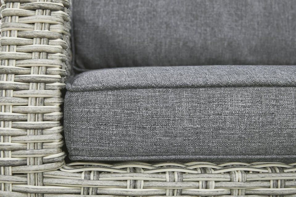 KONIFERA Garten-Essgruppe Monaco, (Set, 16-tlg., 1x2er Sofa, 2x Sessel, 2x Hocker, 1x Tisch 120x70x66cm, inkl. Auflagen), Polyrattan, Aluminium, Rückenlehne verstellbar, Grau - Thumbnail 18