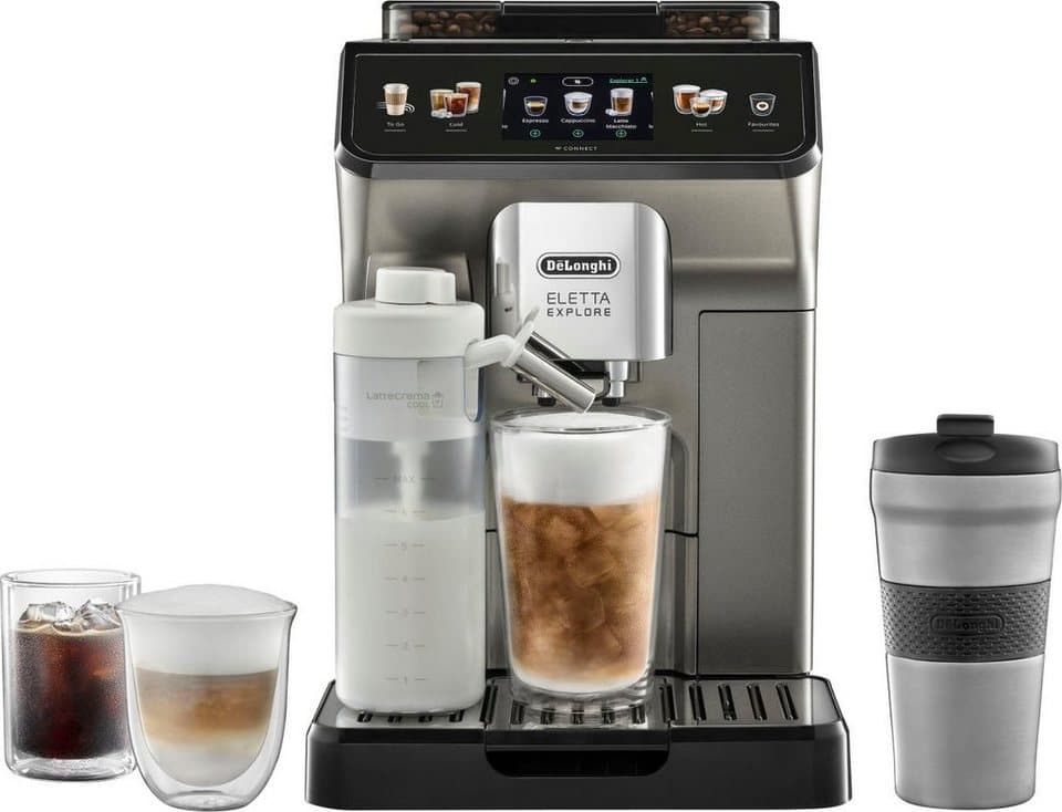 De'Longhi Kaffeevollautomat Eletta Explore Cold Brew ECAM450.86.T - 100 Rezepte (App), heiß & kalt, Cold Brew in unter 5 Minuten inkl. 3,5" Touch-Display & To-Go Funktion - Bild 1