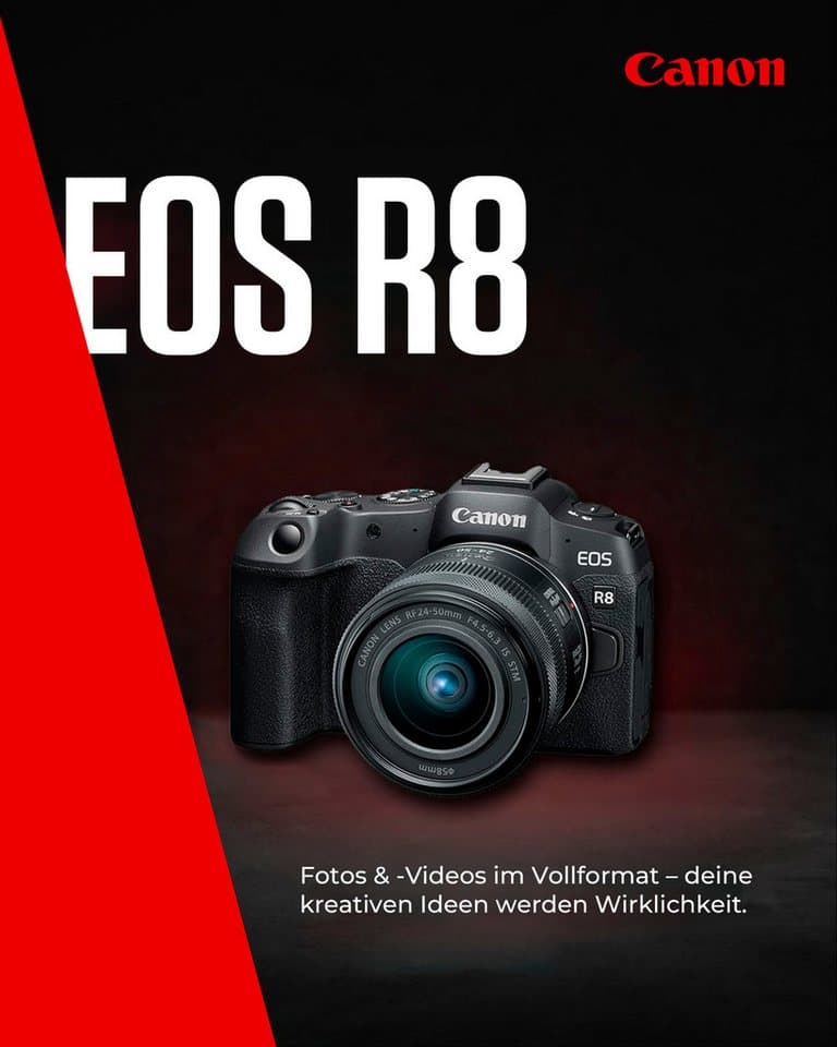 Canon EOS R8 + RF 24-50mm F4.5-6.3 IS STM Kit Systemkamera (RF 24-50mm F4.5-6.3 IS STM, 24,2 MP, Bluetooth, WLAN, verfügbar ab 17.04.23) - Thumbnail 10