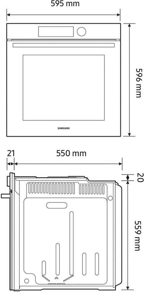 Samsung Pyrolyse Backofen Serie 5 NV7B5775XDK, mit 1-fach-Teleskopauszug, Pyrolyse-Selbstreinigung, Dual Cook Flex – Ein Ofen. Zwei Garräume. Flexible Tür. - Thumbnail 25
