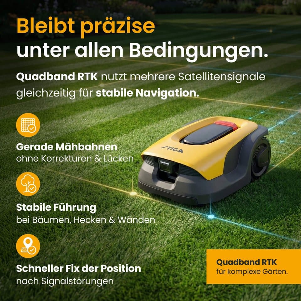 STIGA GARDEN Rasenmähroboter A 8v, bis 800 m² Rasenfläche, (Set), App-Steuerung, Mehrzonen-Management, RTK+KI-Kamera+VISTA-Technologie - Thumbnail 2