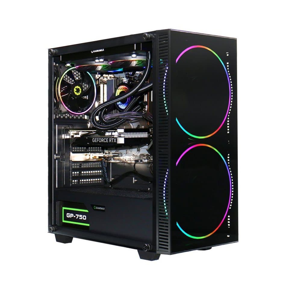 GAMEMAX Black Hole 7455 AMD Ryzen 5 7500F RTX 5070 32GB DDR5 1TB SSD Gaming-PC (AMD Ryzen 5 7500F, RTX 5070, 32 GB RAM, 1000 GB SSD, Wasserkühlung, DDR5 RAM, Windows 11) - Thumbnail 4