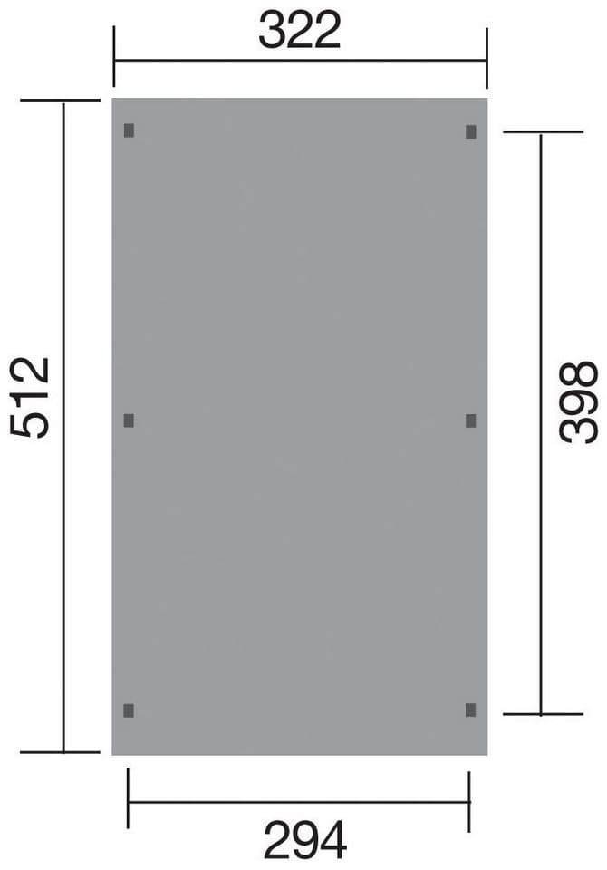 weka Einzelcarport "617 Gr.1" aus kesseldruckimprägniertem Kiefernholz, BxT: 322x512 cm, 215 cm Einfahrtshöhe - Thumbnail 3